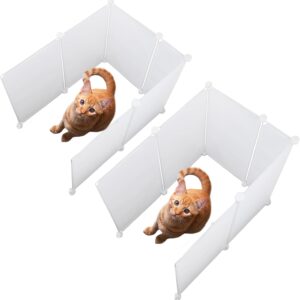 FHTONGE 2 Pack Cat Litter Box Enclosure Splash Guard, Extra Large Pee Shields for Low Sided Box Wall Protector, Spill Proof Privacy Screen for Open Top Pan